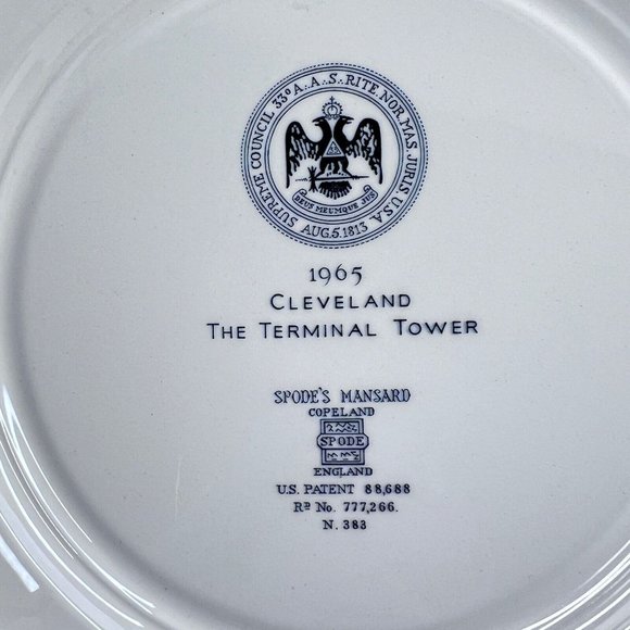 1965 Spode Mansard Famous In America Dinner Plate Cleveland The Terminal Tower - Picture 5 of 5
